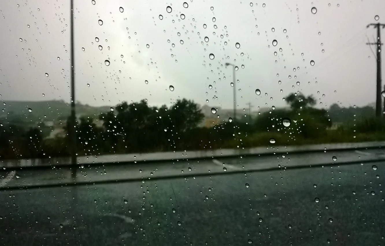 Фото обои стекло, дождь, настроение, погода