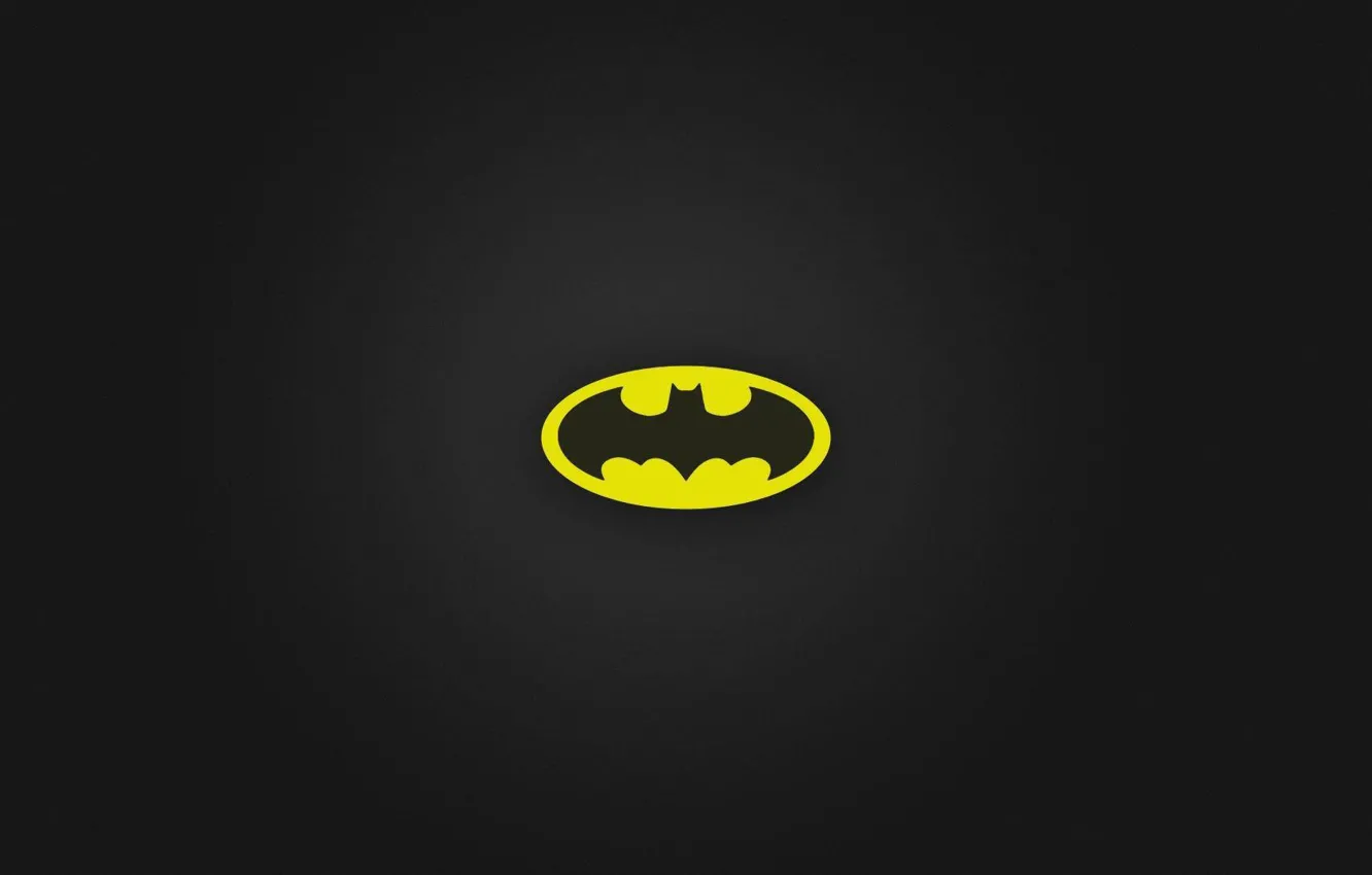 Фото обои logo, black, Batman, minimalism, yellow, black background, simple background