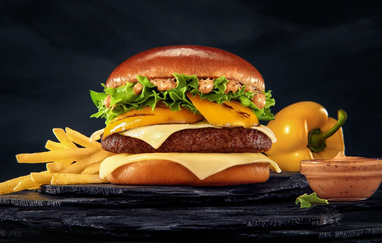 Фото обои перец, гамбургер, бургер, McDonald's