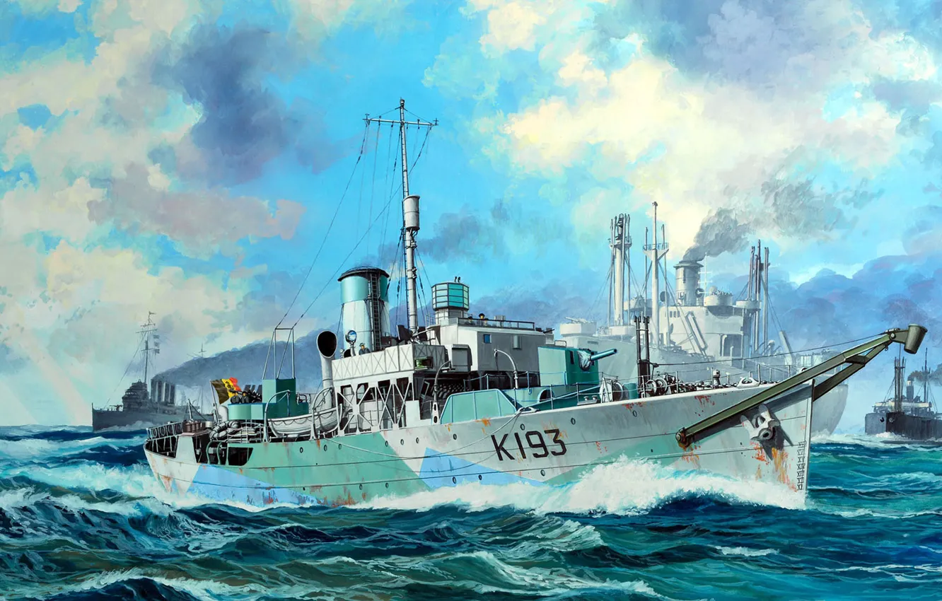 Фото обои Великобритания, британский корвет типа «Флауэр», Его Величества Корабль «Лютик», HMS Buttercup