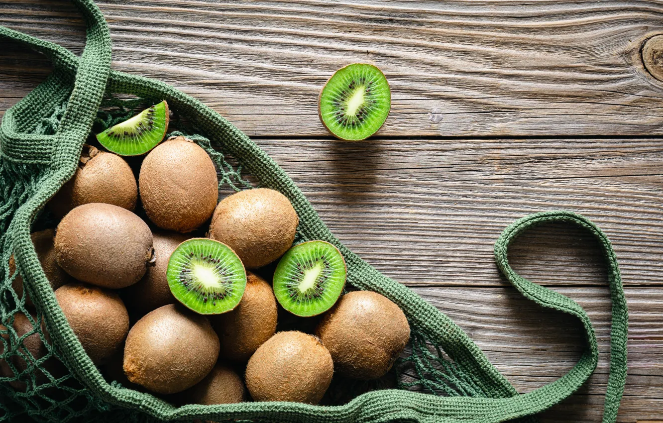 Фото обои сетка, доски, киви