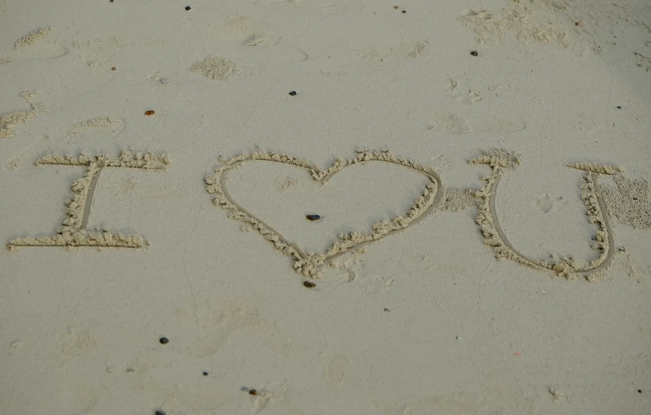 Фото обои песок, пляж, лето, любовь, надпись, сердце, love, beach