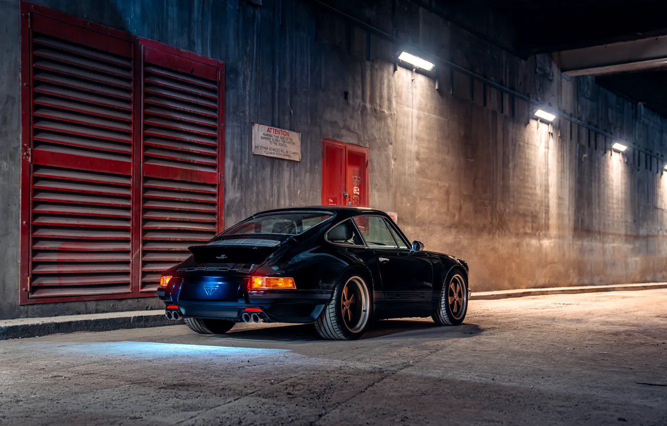Фото обои 911, Porsche, black, 964, Theon Design Porsche 911