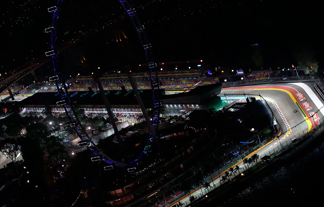 Фото обои night, formula1 circuit, marinabay