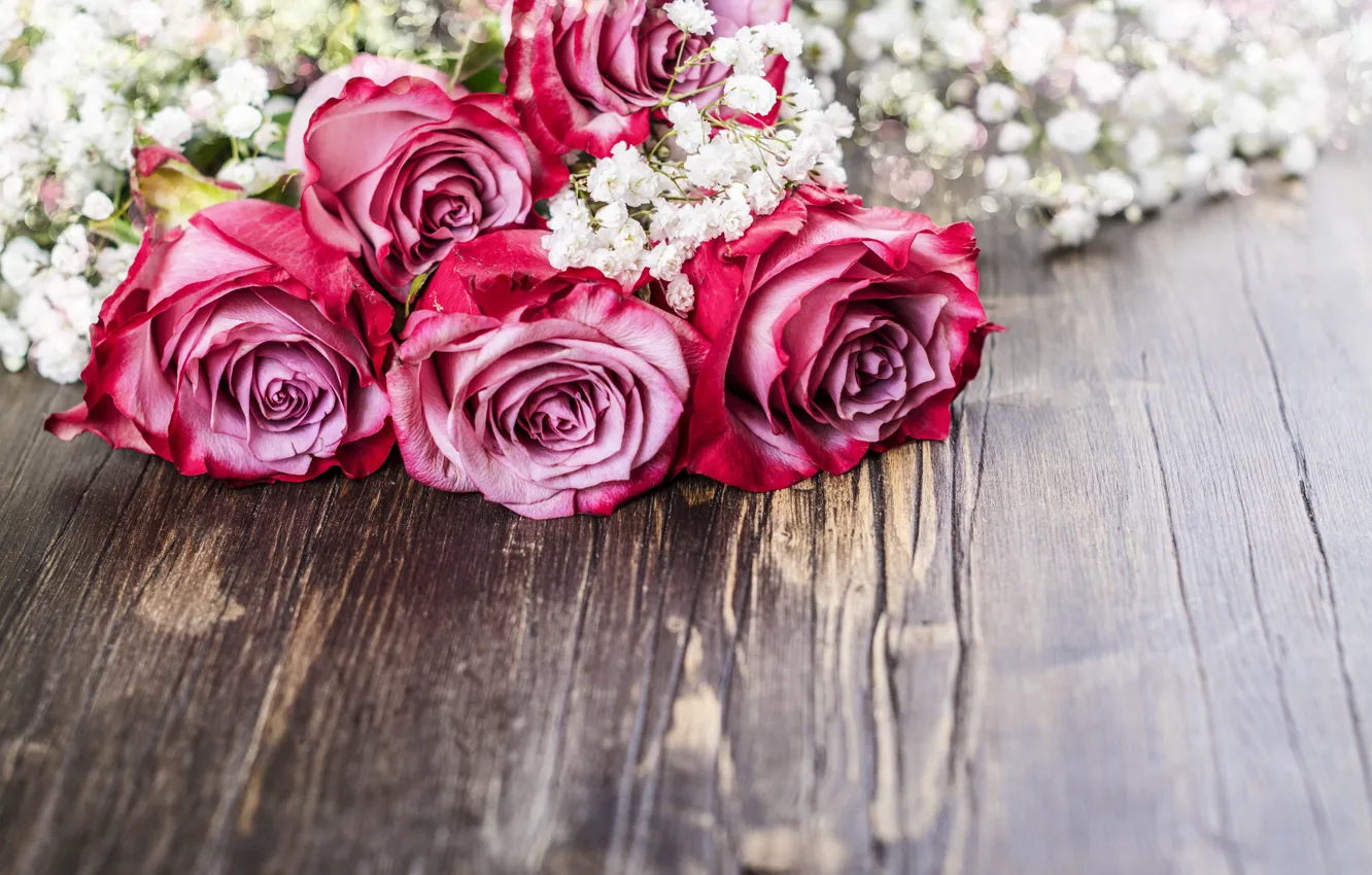 Фото обои цветы, розы, букет, розовые, белые, Olena Rudo