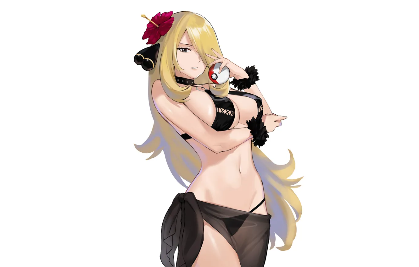 Фото обои girl, sexy, cleavage, long hair, boobs, anime, beautiful, pretty