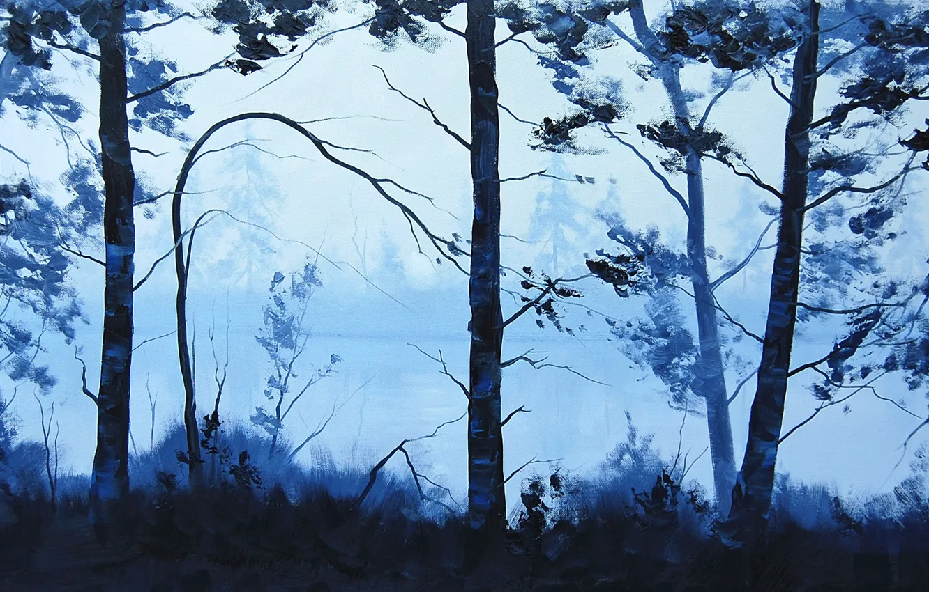 Фото обои АРТ, РИСУНОК, ARTSAUS, BLUE LAKE