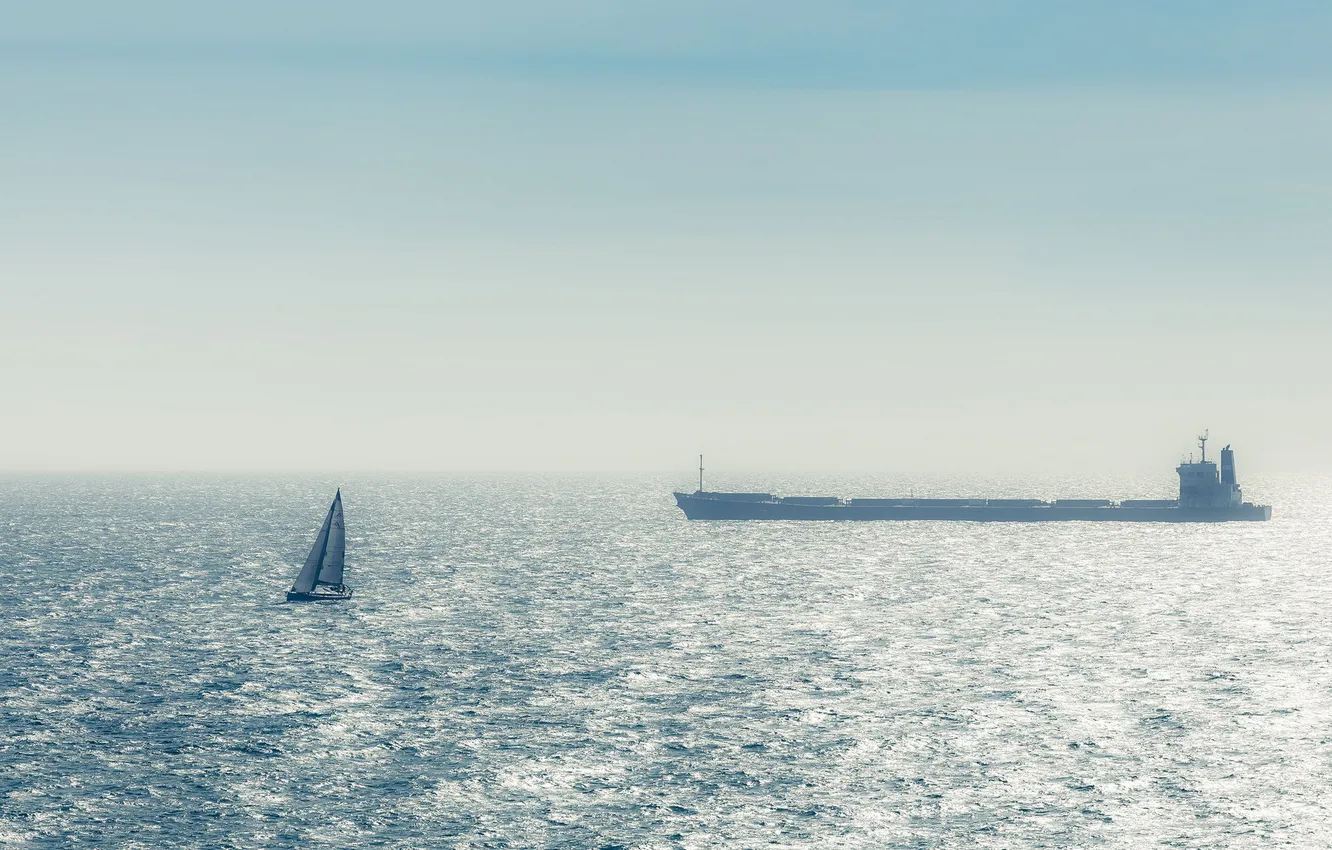 Фото обои море, корабль, парус