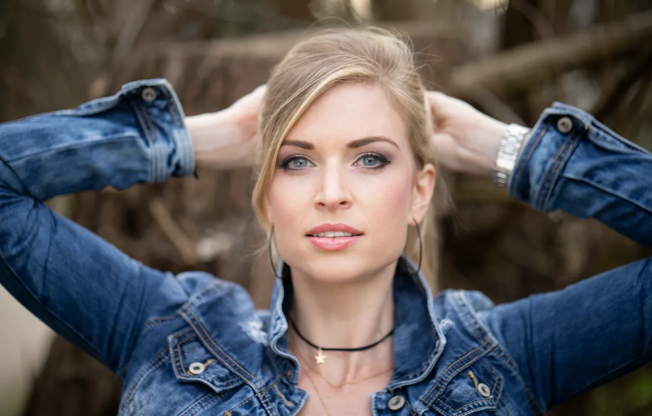 Фото обои взгляд, девушка, лицо, волосы