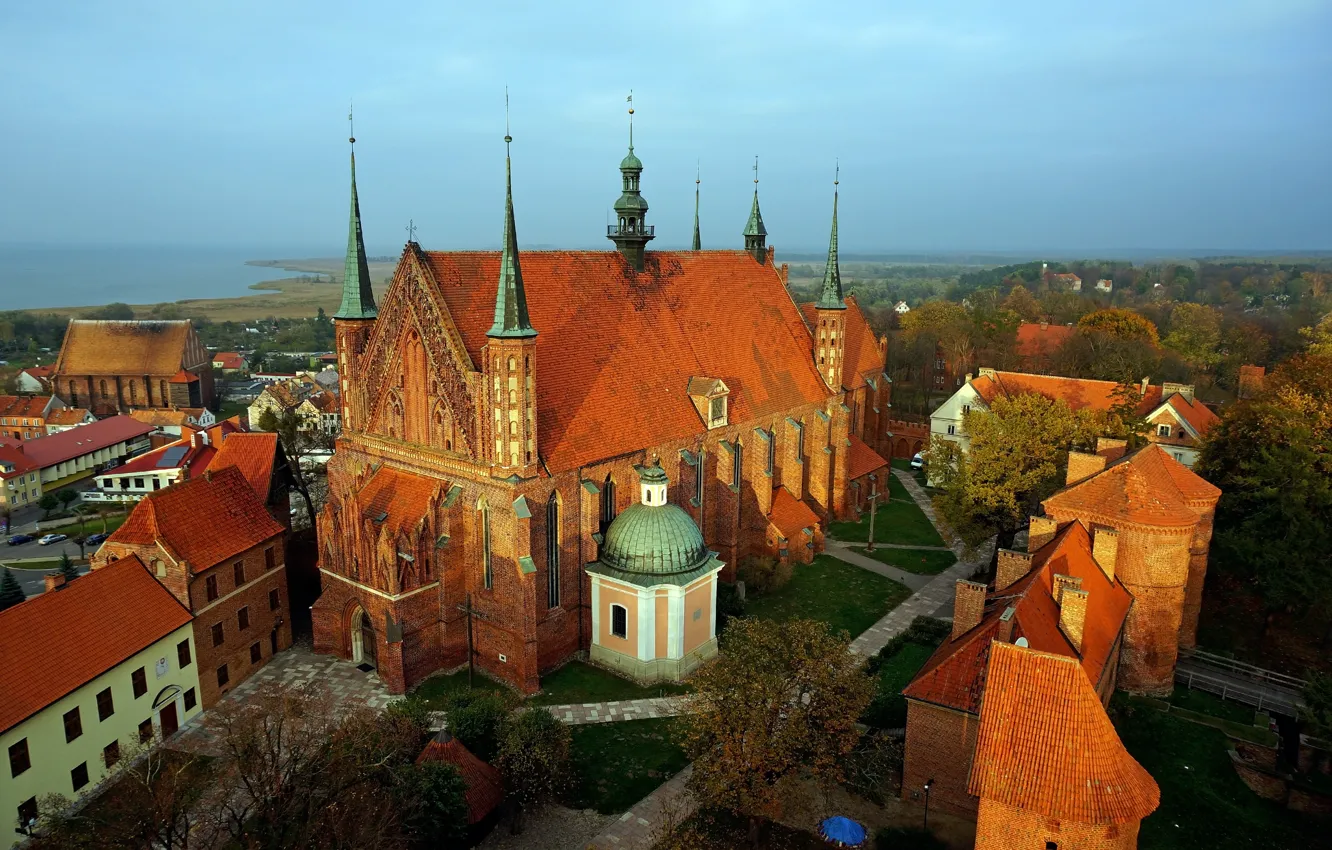 Фото обои Польша, Poland, кафедральный собор, Warmian-Masurian, Cathedral Hill, Frombork, Frauenburg, Фромборк