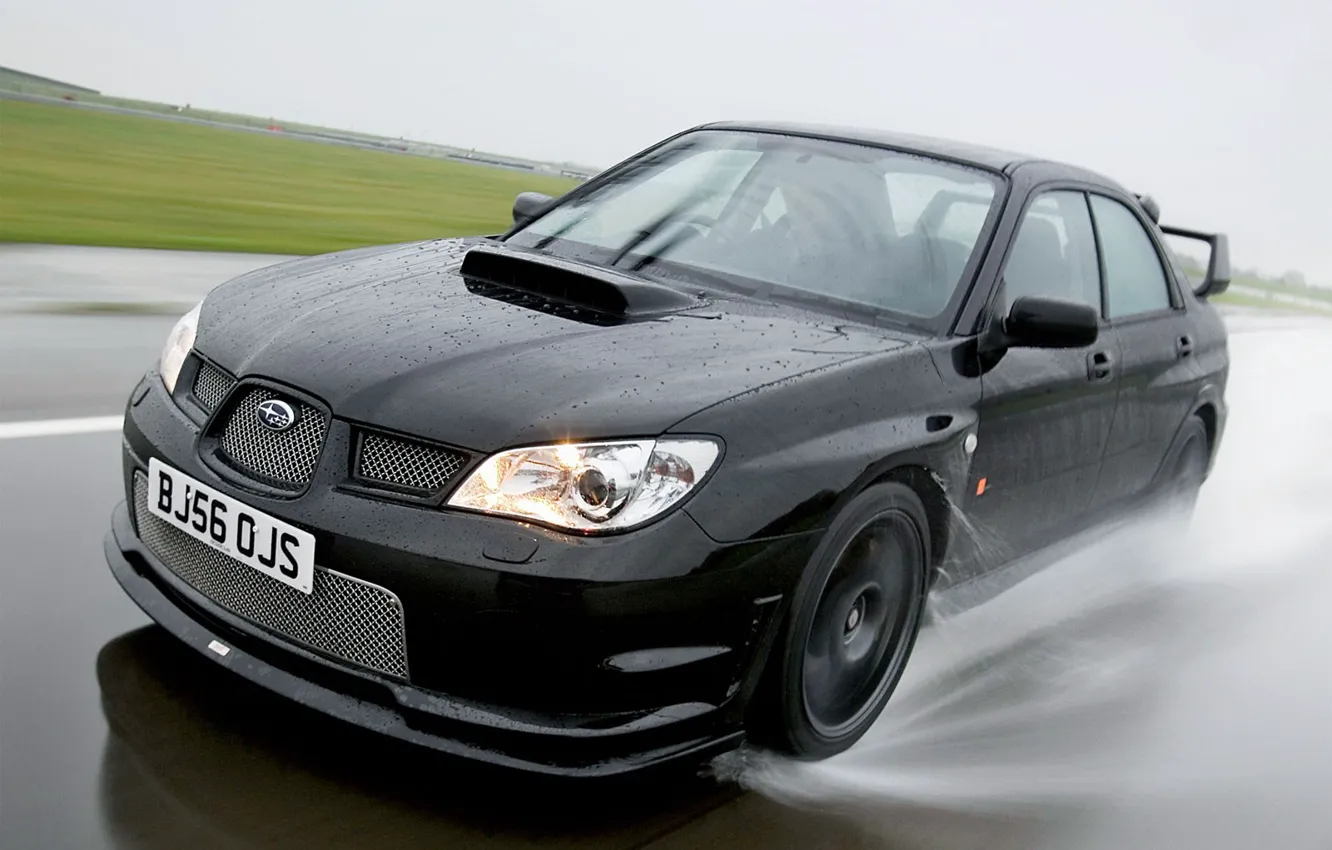Фото обои 2006, Subaru, Impreza, чёрная, WRX