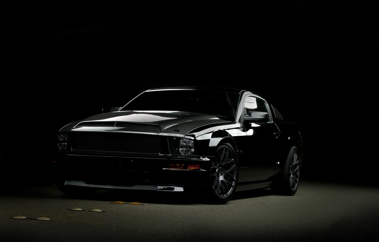 Фото обои чёрный, Ford, Shelby, GT500, мустанг, мускул кар, black, форд