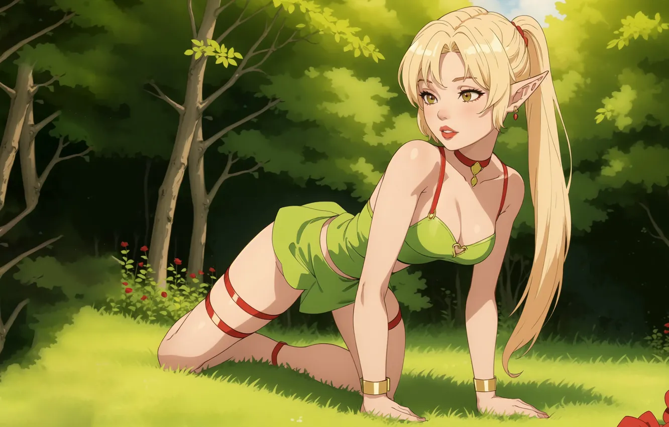 Фото обои девушка, природа, эльф