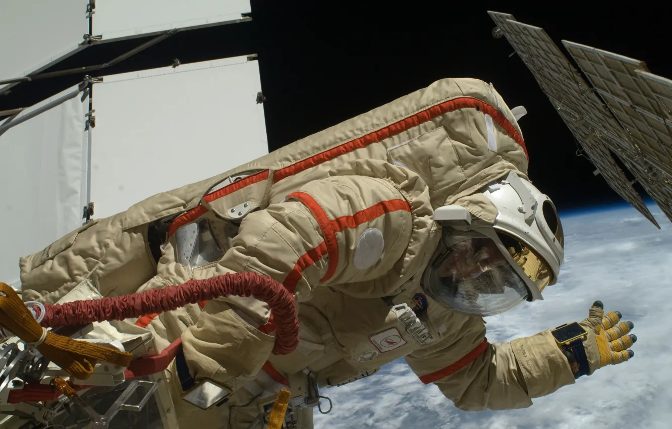 Фото обои Космос, МКС, Российский космонавт, Котов Олег Валерьевич, полковник медицинской службы