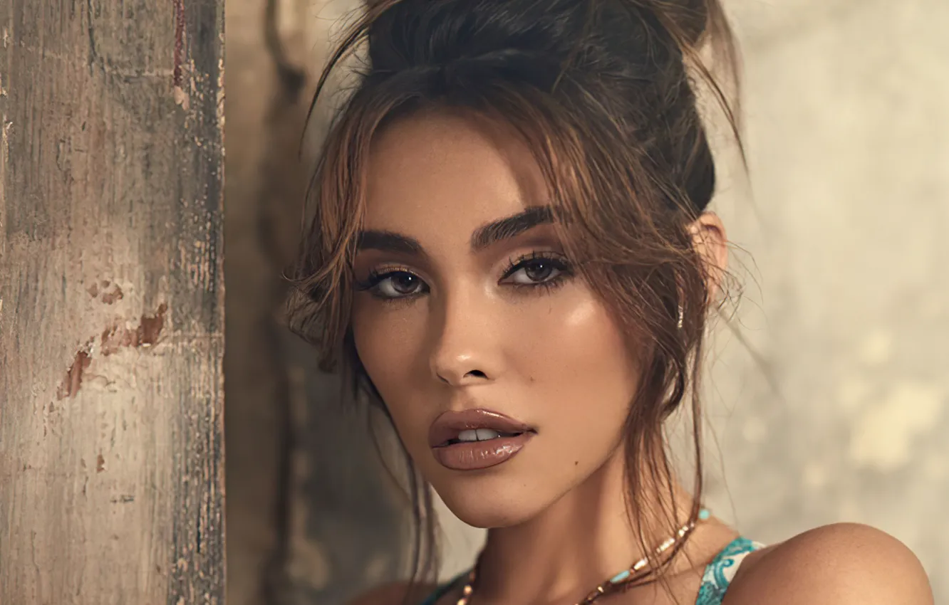 Фото обои девушка, лицо, макияж, губы, Madison Beer