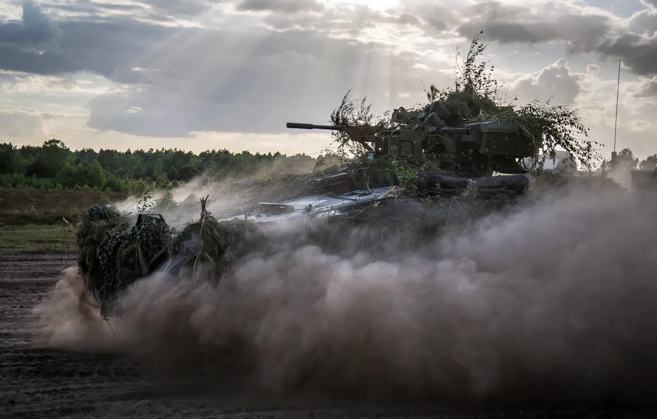 Фото обои машина, небо, пыль, боевая, пехоты, Мардер, (БМП), 1А3