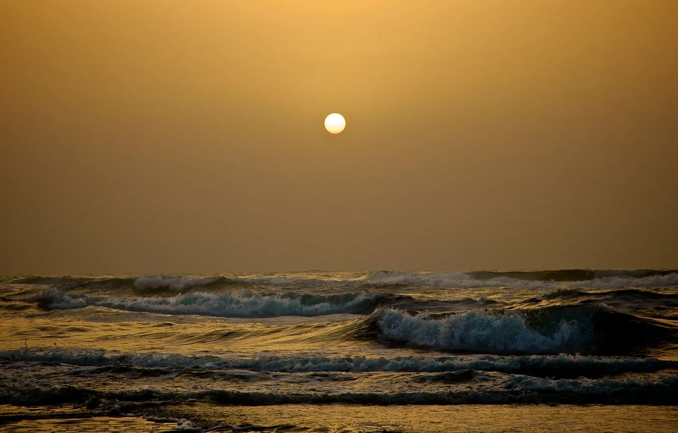 Фото обои waves, sea, sun