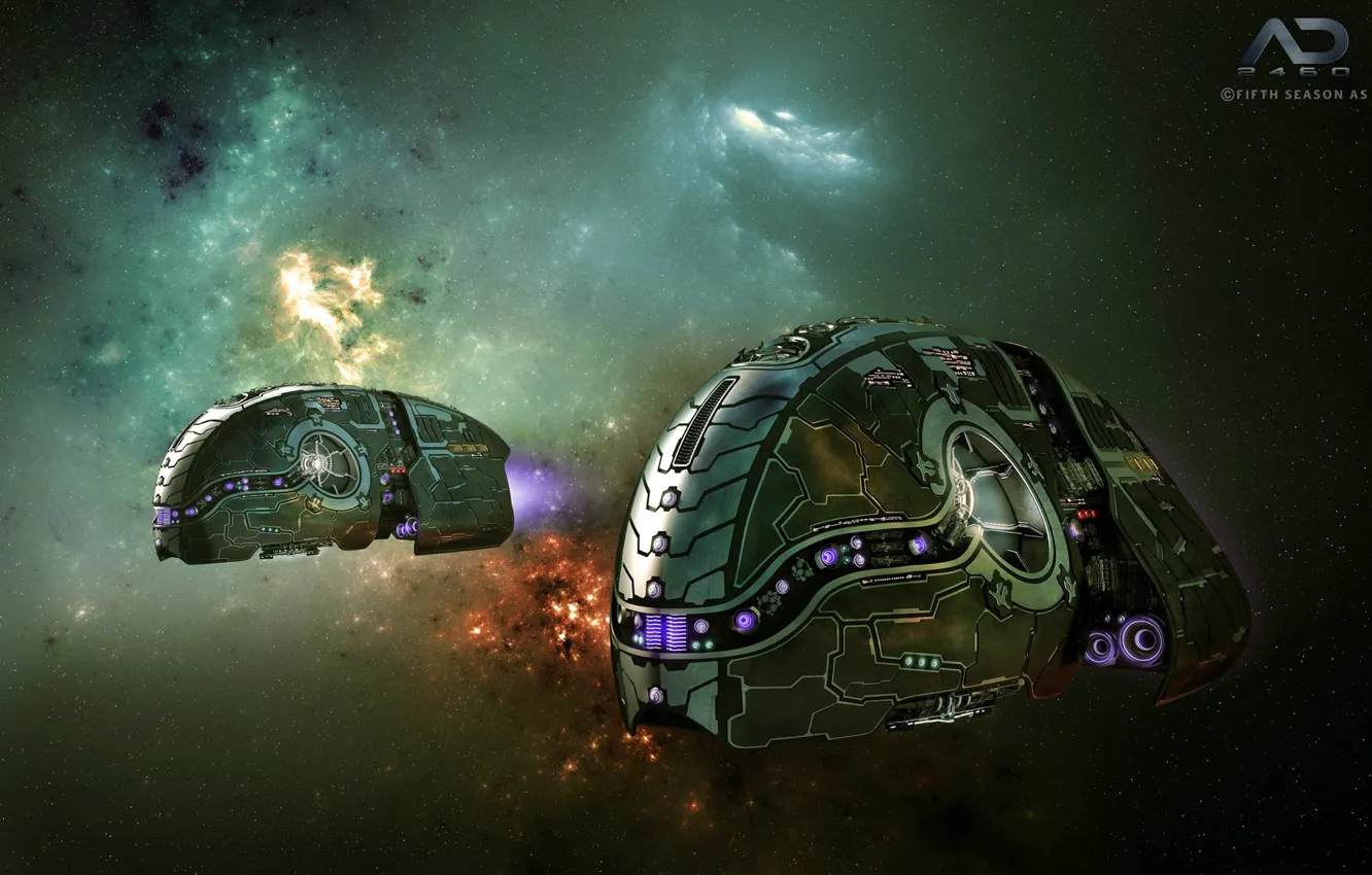 Фото обои космос, звезды, The Defender, Online Strategy Game, A.D. 2460