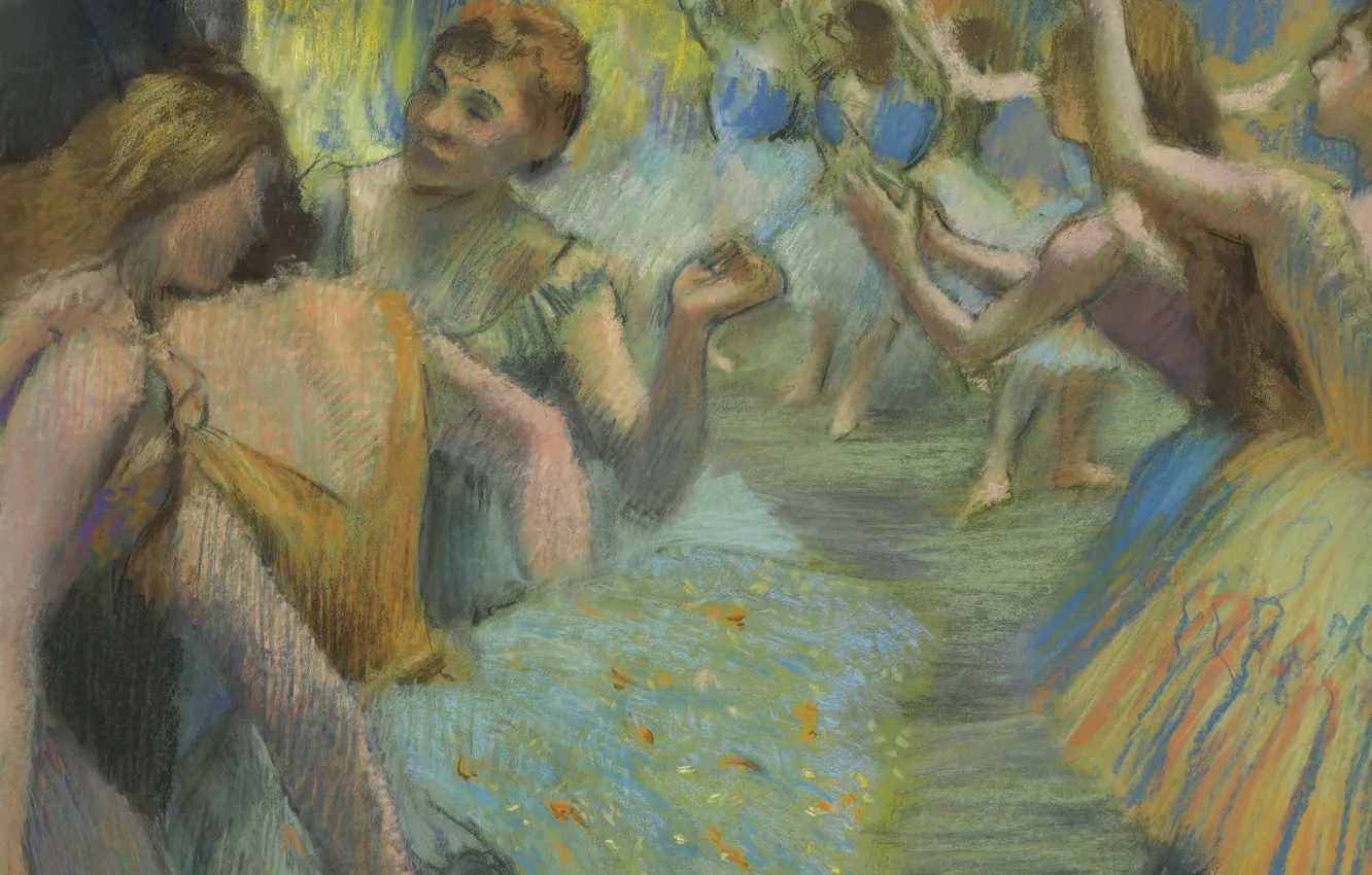 Фото обои картина, балерина, танцовщица, Балет, Эдгар Дега, Edgar Degas