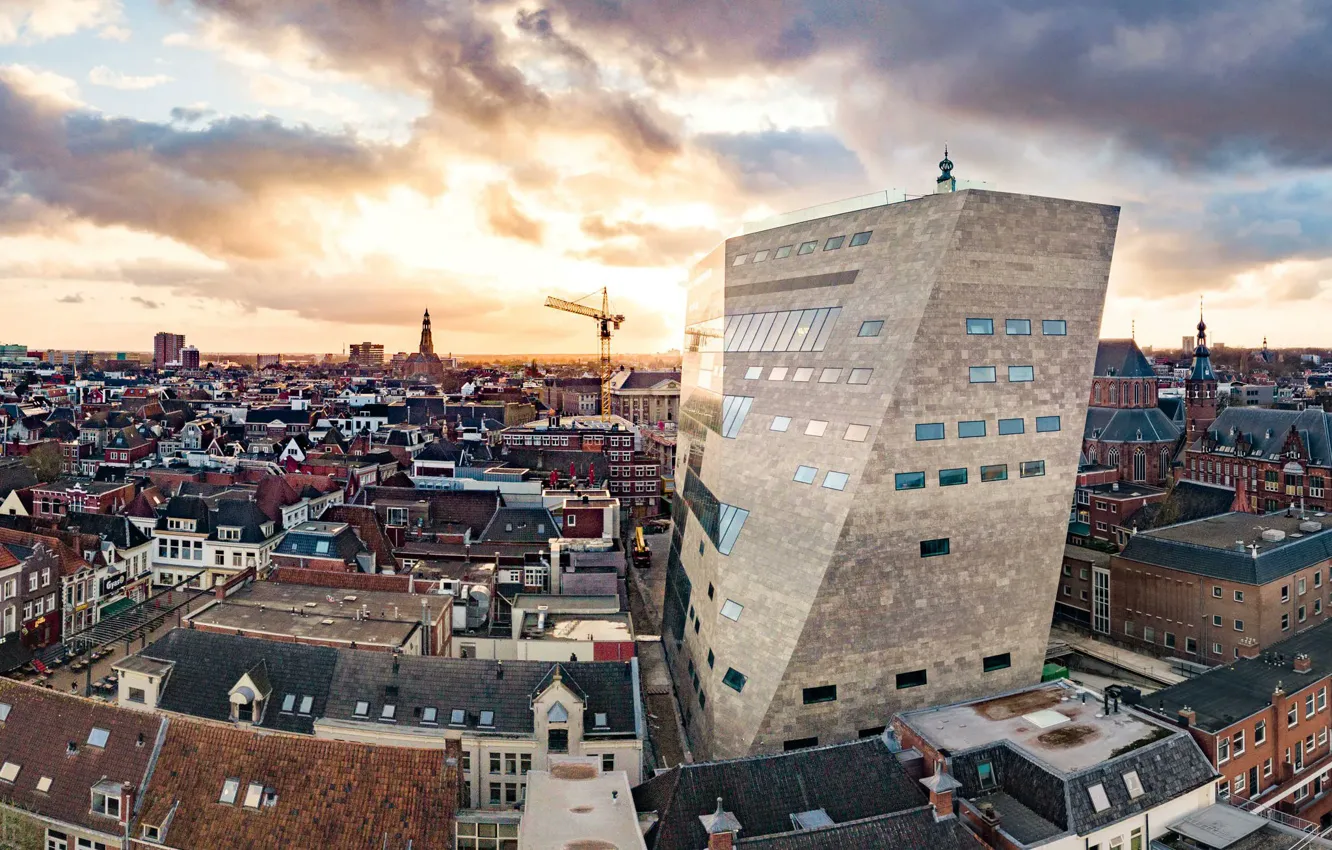 Фото обои город, здания, дома, Нидерланды, архитектура, Гронинген, by NL Architects, история и современность