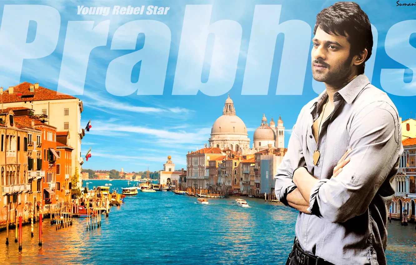 Фото обои wallpaper, scenery, movie, venice, india, widecreen, prabhas, tollywood