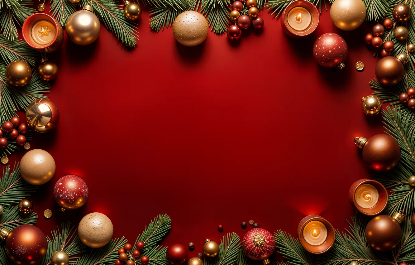 Фото обои украшения, шары, Рождество, Новый год, golden, new year, Christmas, balls