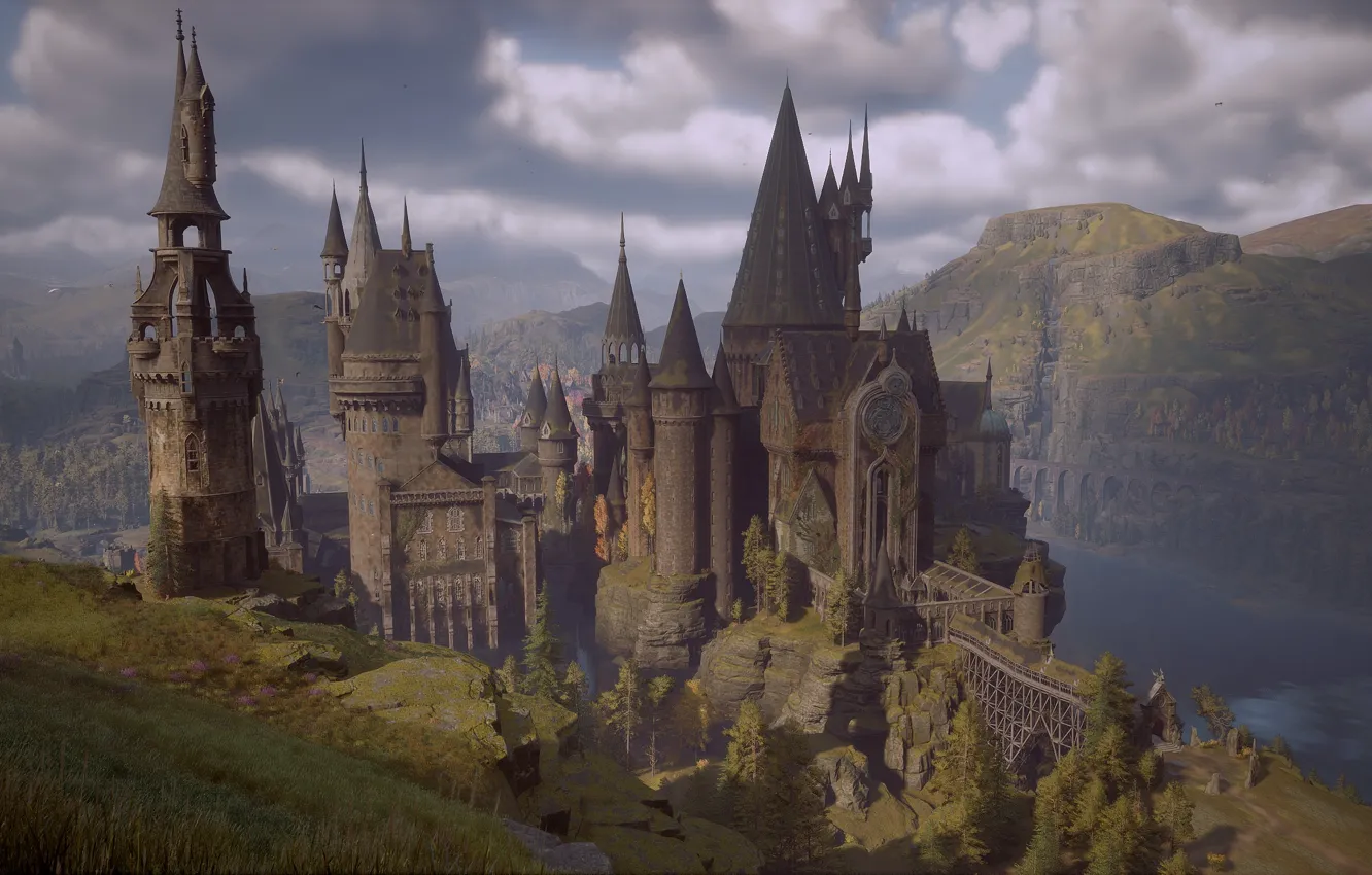 Фото обои castle, video games, Game CG, screen shot, Portkey Games, Hogwarts Legacy