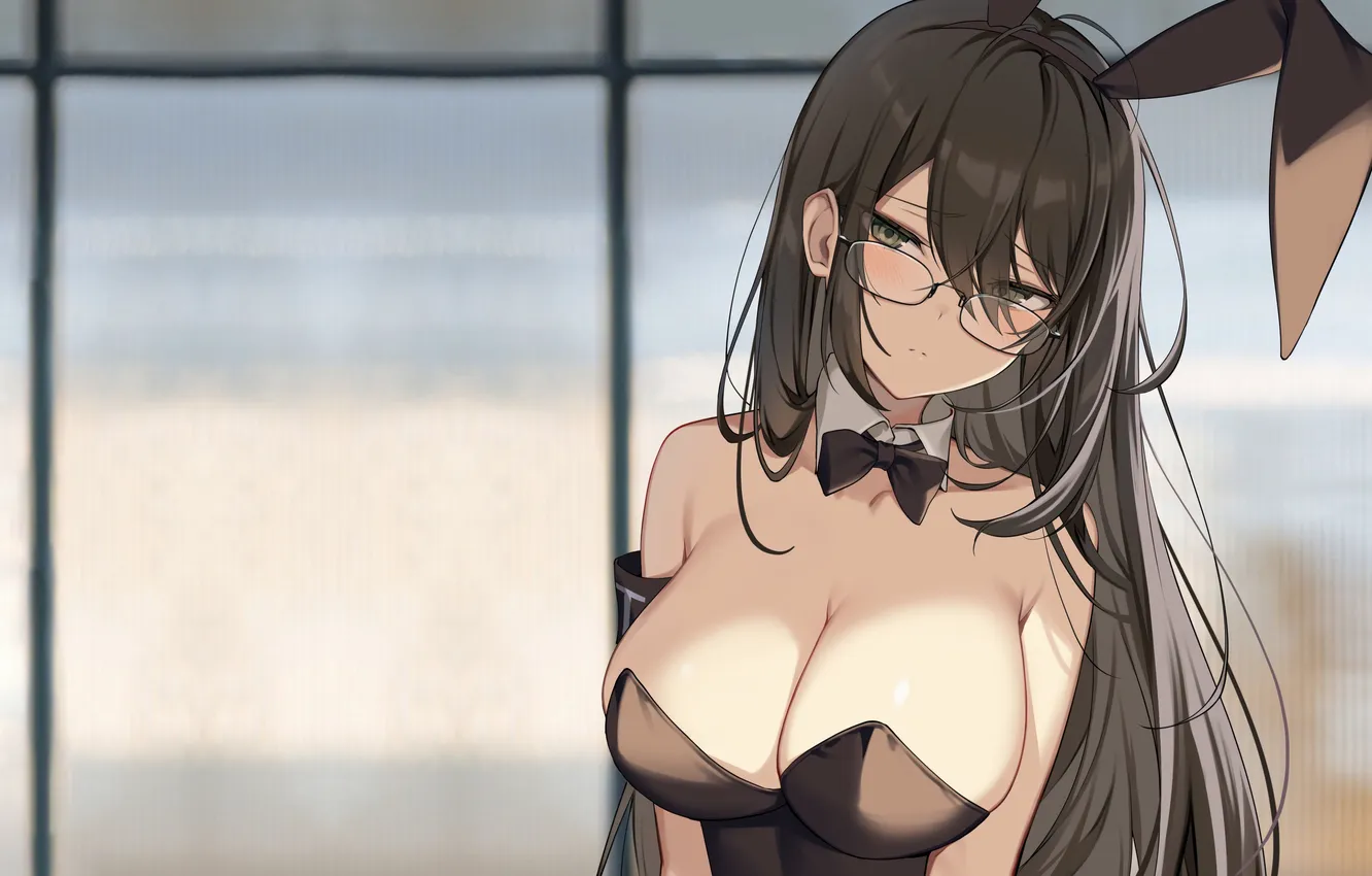 Фото обои girl, sexy, cleavage, long hair, boobs, anime, beautiful, pretty