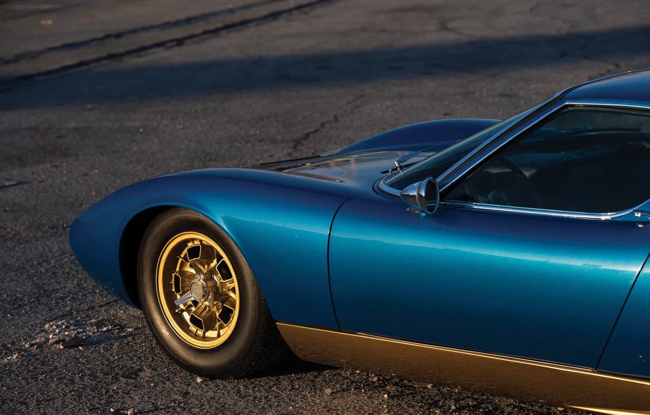 Фото обои Lamborghini, 1971, blue, Miura, Lamborghini Miura P400 SV