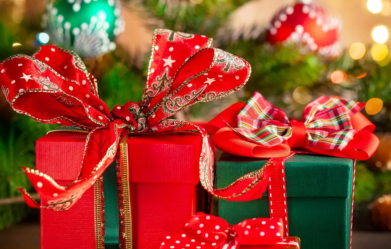 Фото обои праздник, подарок, новый год, лента, Svetlana Kolpakova