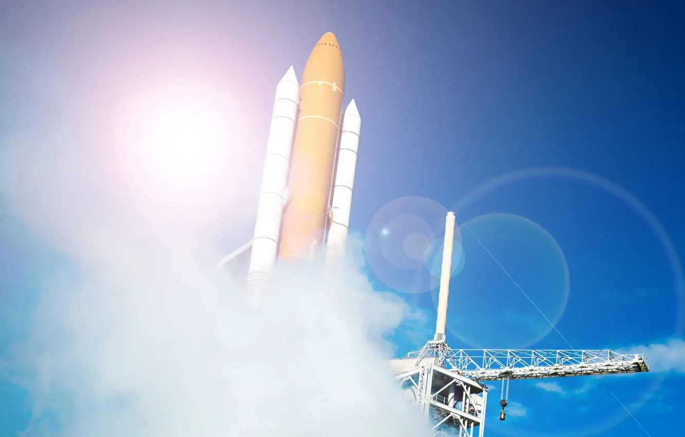 Фото обои небо, старт, Space Shuttle