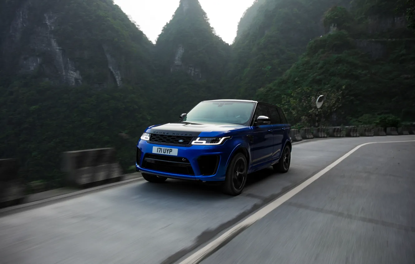 Фото обои горы, Land Rover, Range Rover, Range Rover Sport, 2018, SVR, V8, 575 л.с., 5.0 л., …