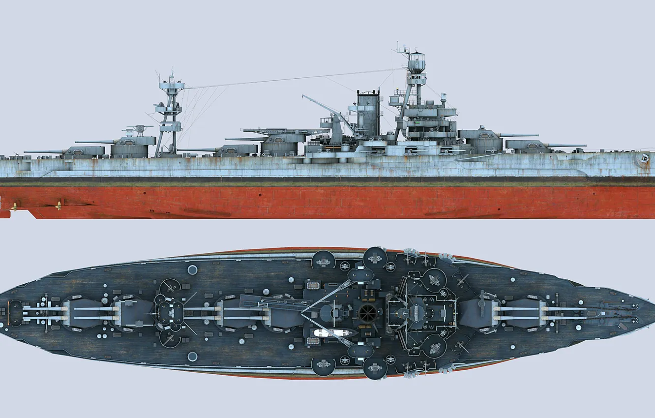 Фото обои линкор, ВМС США, 1942 год, USS Arkansas