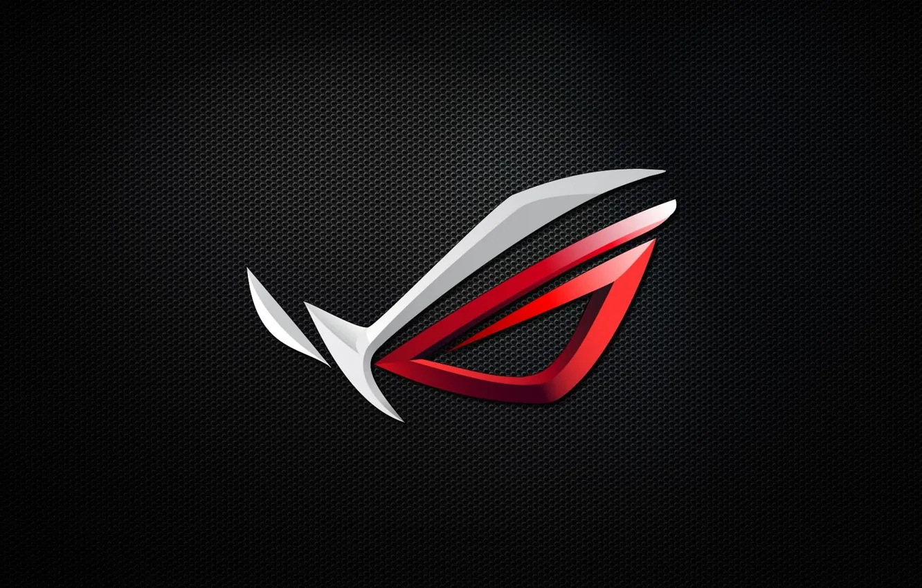 Фото обои темный фон, сетка, high-tech, карбон, Логотип, Logo, ASUS, Digital Art
