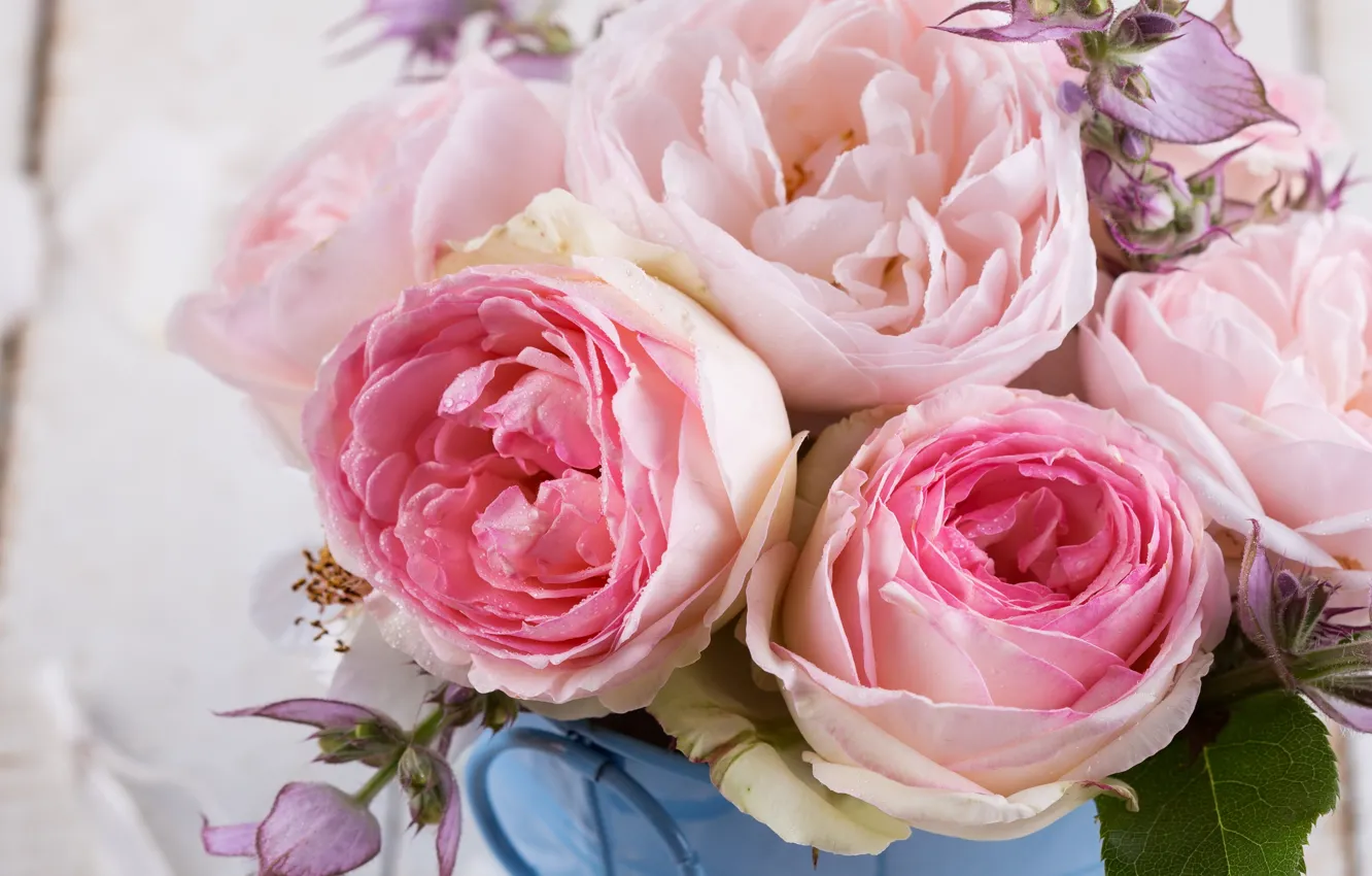 Фото обои цветы, розы, букет, pink, flowers, roses