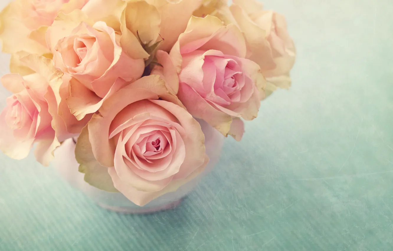 Фото обои Цветы, букет, Розы, бутоны