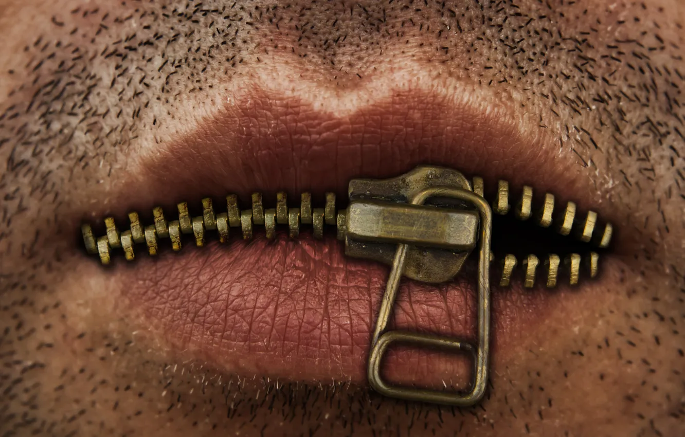 Фото обои губы, крупным планом, Молчание, Рот на замке, Сохранение секрета, Нежелание разговаривать