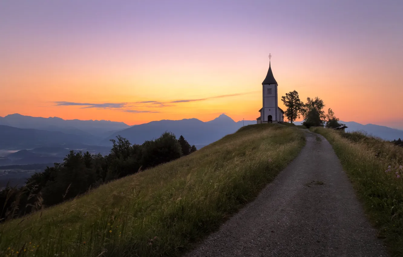 Фото обои sunrise, Slovenia, Jamnik