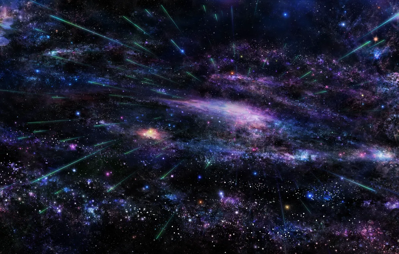 Фото обои космос, звезды, полет, частицы, пространство, вселенная, вспышка, space