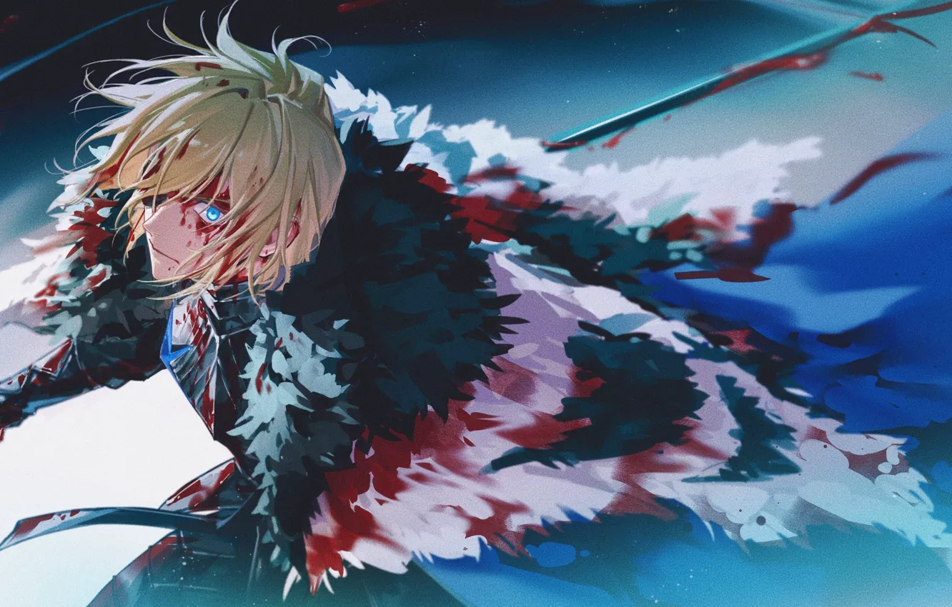 Фото обои кровь, мужчина, копье, Fire Emblem, Dimitri Alexandre Blaiddyd