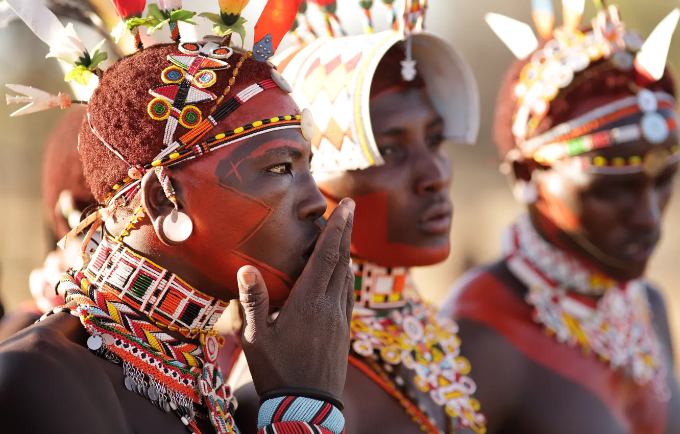 Фото обои africa, Kenya, Samburu warriors
