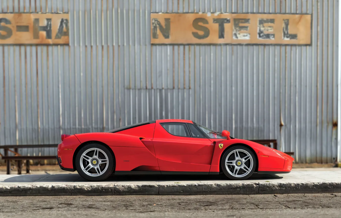 Фото обои Ferrari, Red, Enzo, Side view