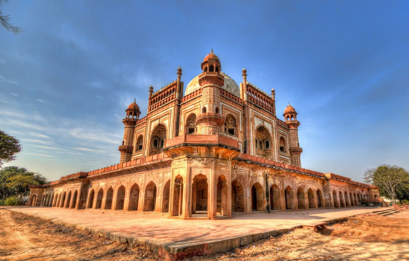 Фото обои город, мечеть, индия, строение