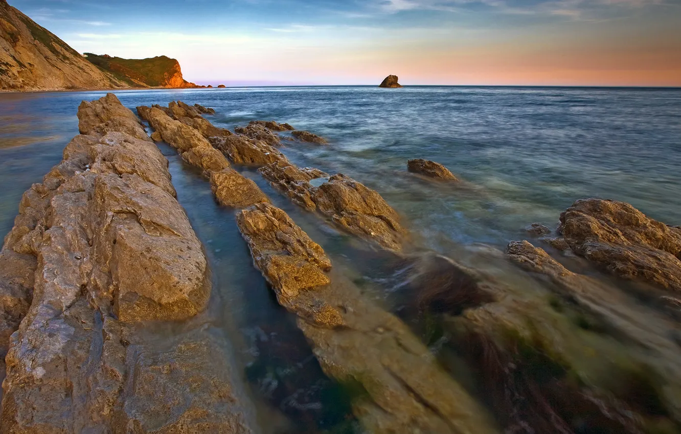 Фото обои море, вода, камни, берег, рифы