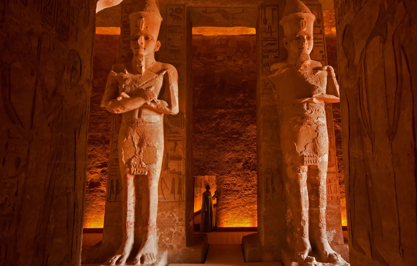 Фото обои храм, Египет, статуи, Абу-Симбел