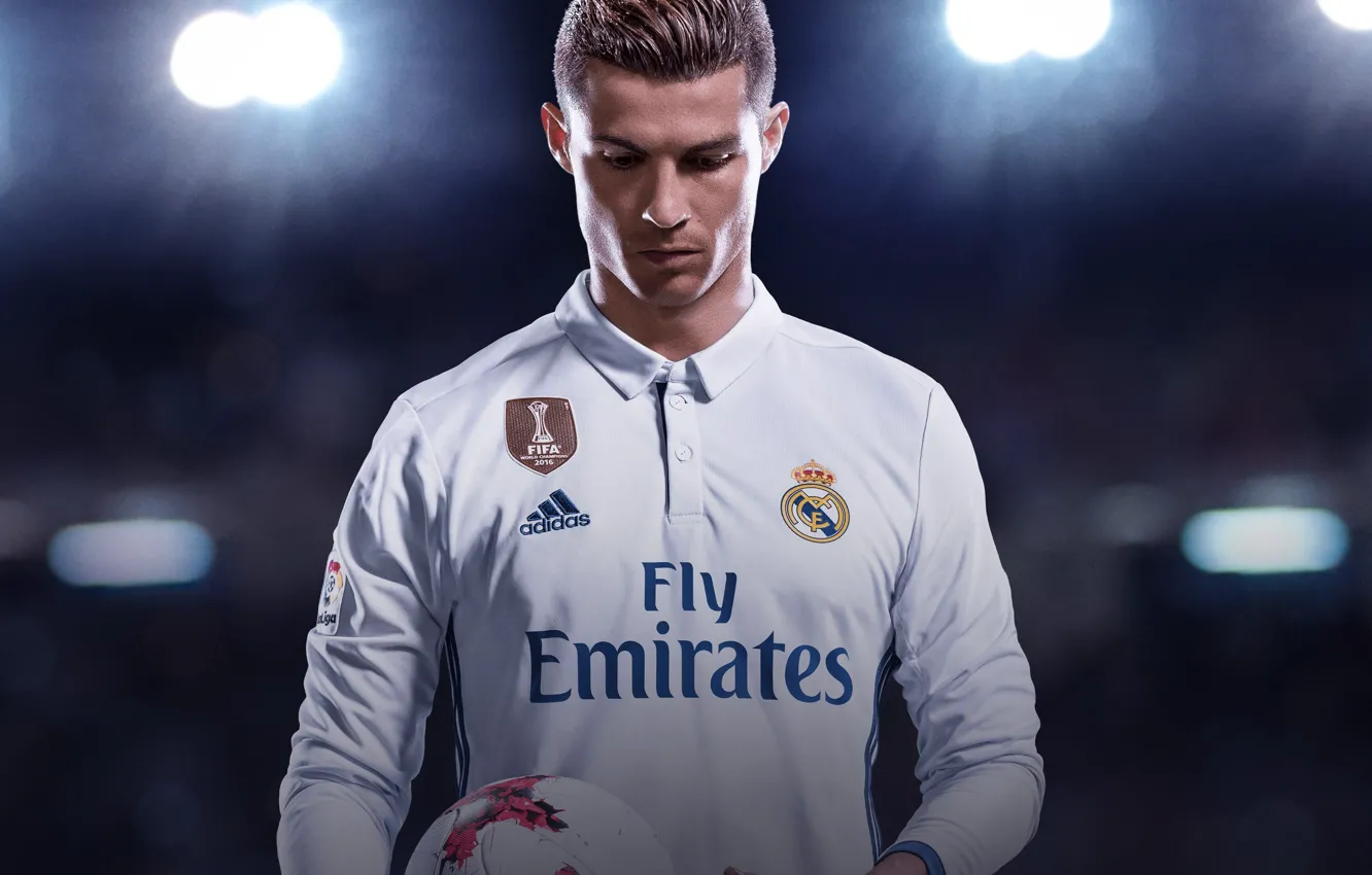 Фото обои sport, Cristiano Ronaldo, game, FIFA, uniform, seifuku, Real Madrid CF, FIFA 18