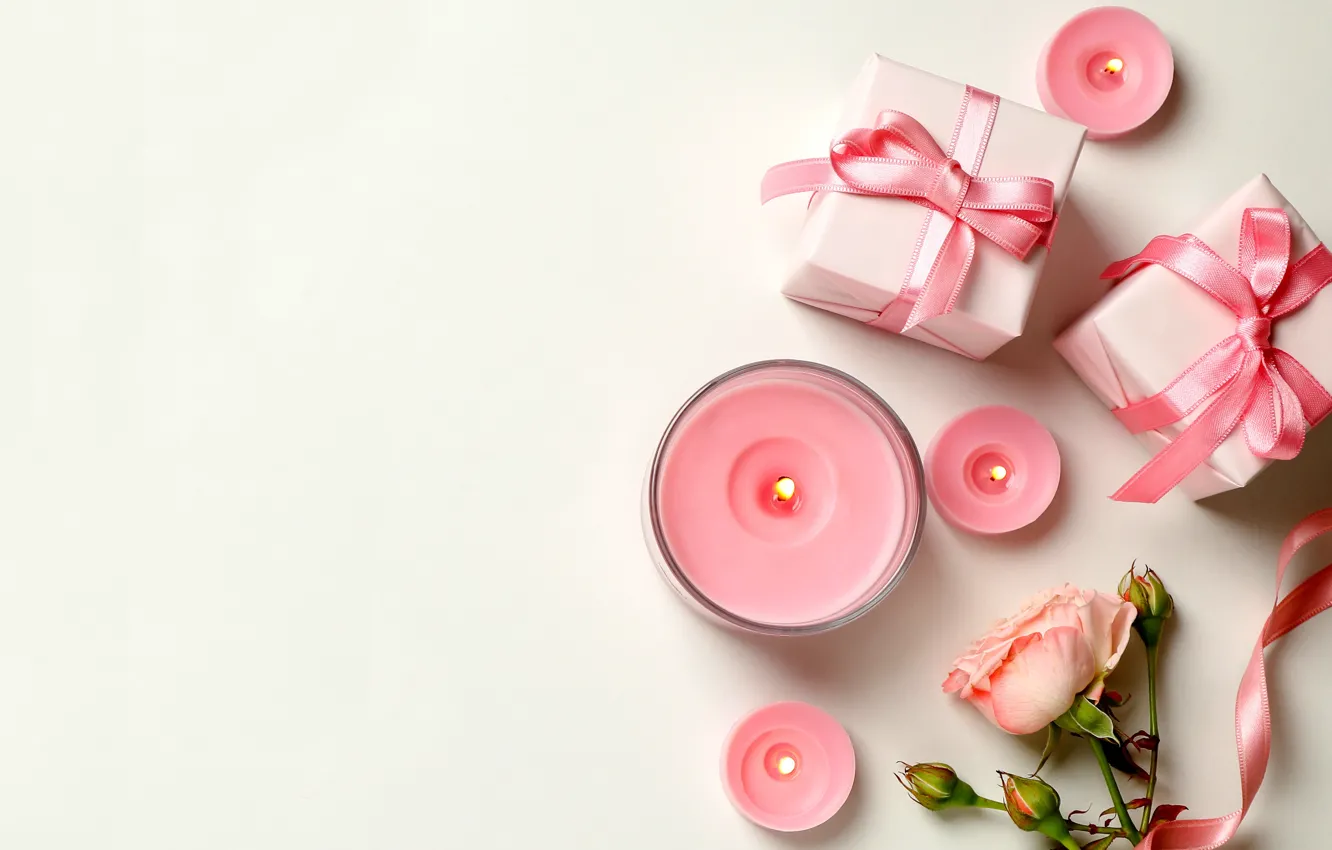 Фото обои любовь, цветы, романтика, розы, свечи, love, happy, pink