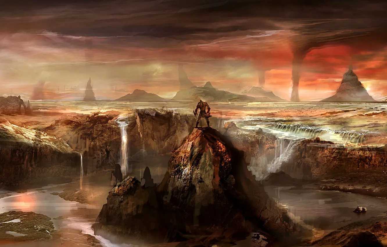 Фото обои game, Kratos, God of War, god, vegetation, demi god, GOW, god slayer