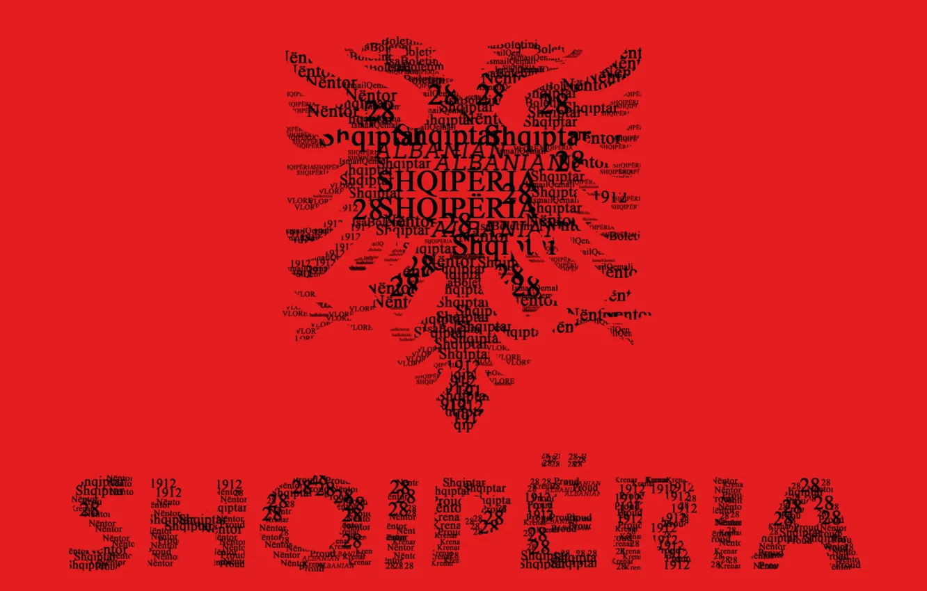 Фото обои Flag, Albania, Text, Agron
