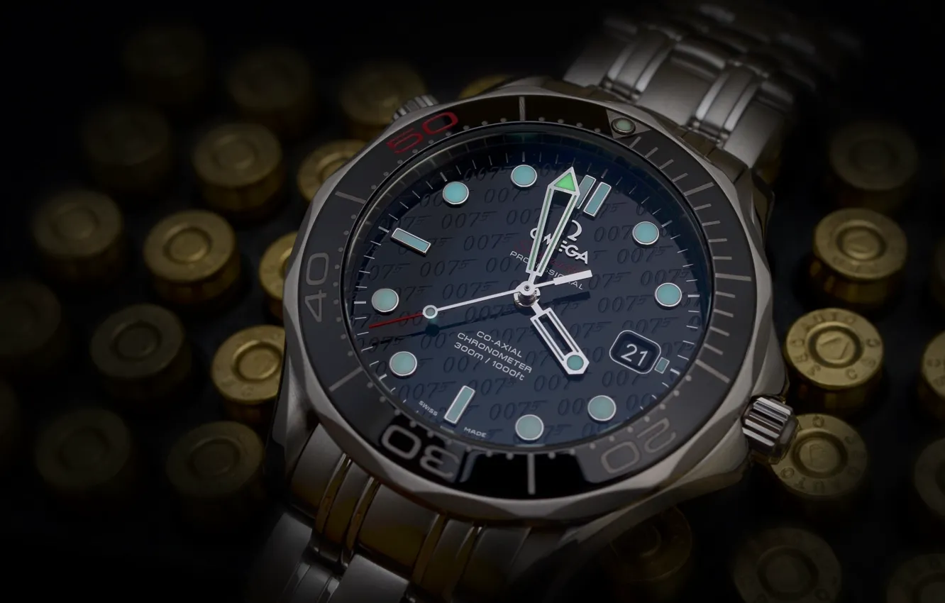 Фото обои часы, omega, watch, james bond, seamaster, 50th anniversary